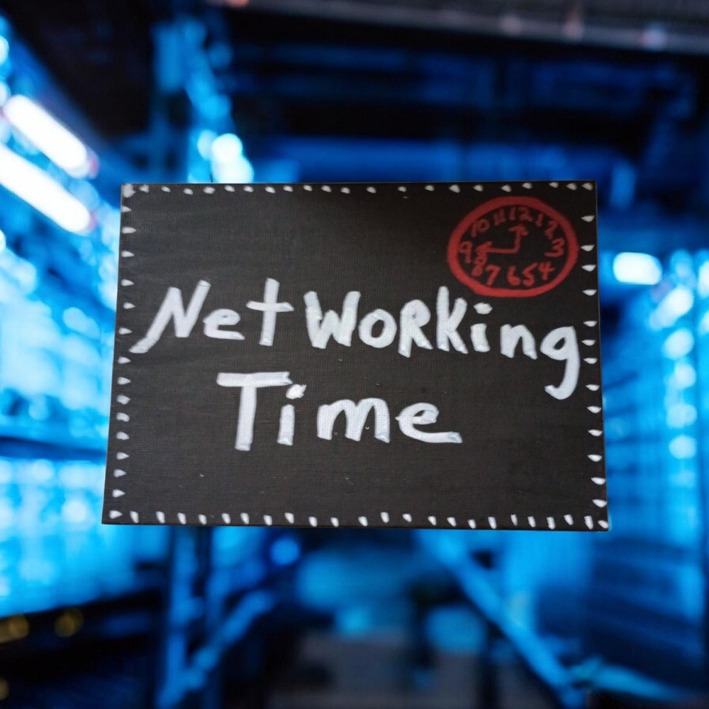 "Networking Time" 5X7 Canvas Art Sign